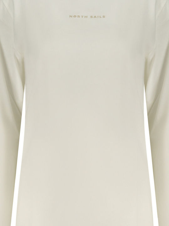 Summer Women's Cotton Blouse Long Sleeve White