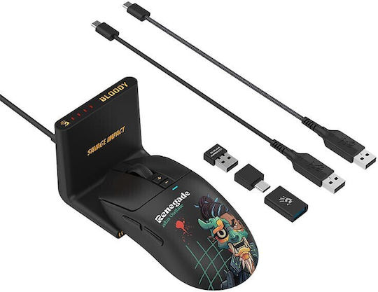 A4Tech Bloody R72 ULTRA DUO Ασύρματο RGB Gaming Ποντίκι 20000 DPI Μαύρο