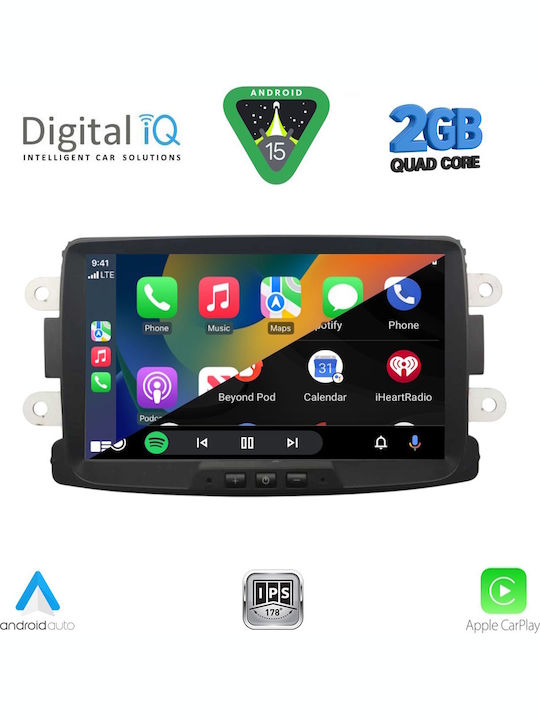 Digital IQ Auto-Audiosystem für Renault Erfassen 2013-2019 Bluetooth USB Eingebautes Wi-Fi GPS Apple CarPlay Android Auto mit 8 Zoll Touchscreen