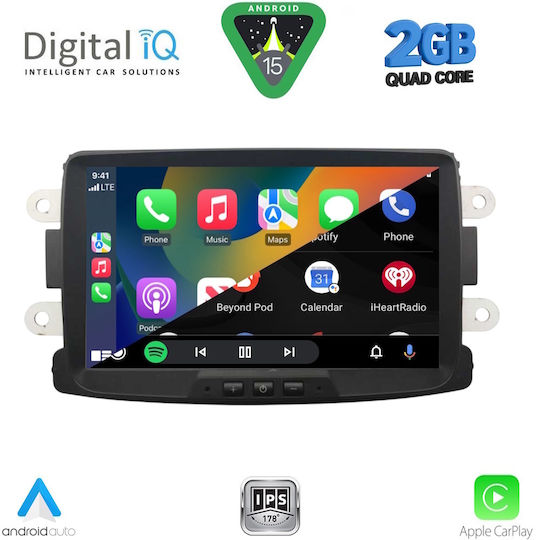 Digital IQ Ηχοσύστημα Αυτοκινήτου για Renault Captur 2013-2019 (Bluetooth/USB/WiFi/GPS/Apple-Carplay/Android-Auto) με Οθόνη Αφής 8"