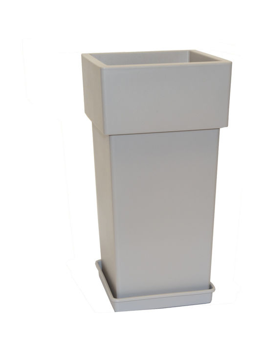 Viomes Linea Ghiveci Plastic Grey Ash 33x33x60cm.