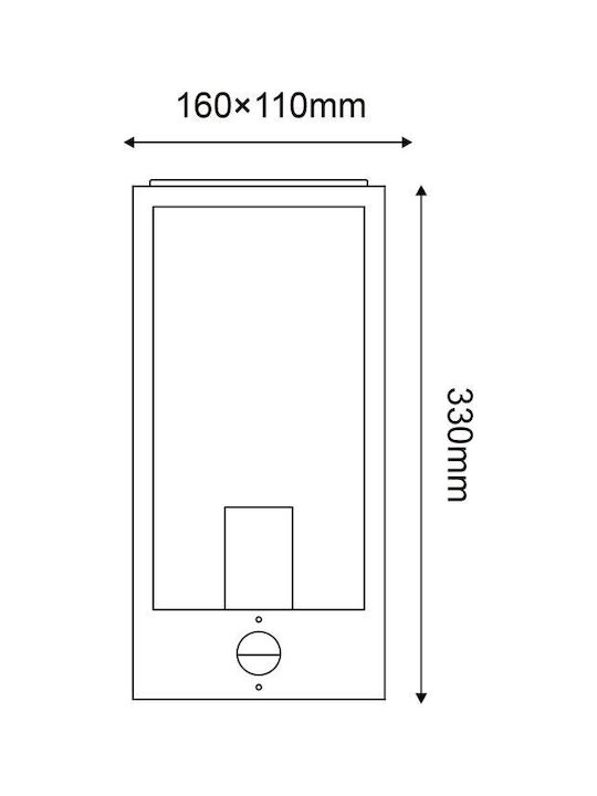 Aca Celia Wall-Mounted Outdoor Ceiling Light E27 IP44 16x11x33εκ.