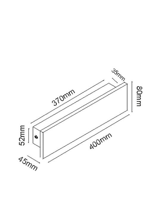Aca Wandmontierte Außen-Deckenleuchte LED IP65 12W mit Warmweiß Licht