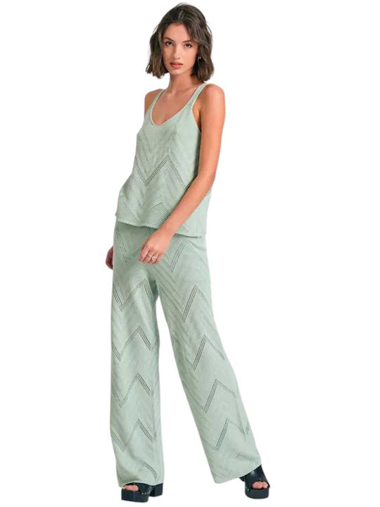 Women's Sleeveless Sweater Cotton Sage Green