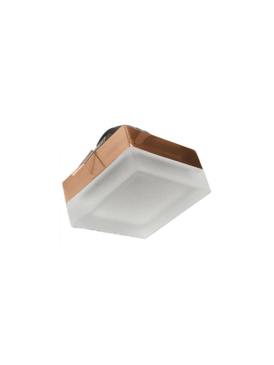 Aca Pătrat Sticlă Spot Încorporat cu Soclu GU10 Bronz 8x8cm. 1buc Aca Pătrat Sticlă Spot Încorporat cu Soclu GU10 Bronz 8x8cm. 1buc