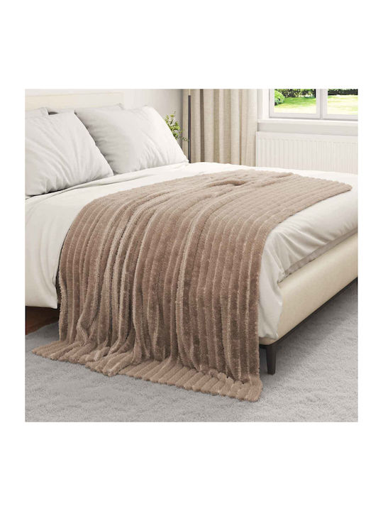 vidaXL Ριχτάρι Πολυθρόνας Fleece 200x150εκ. Καμηλοπάρδαλη