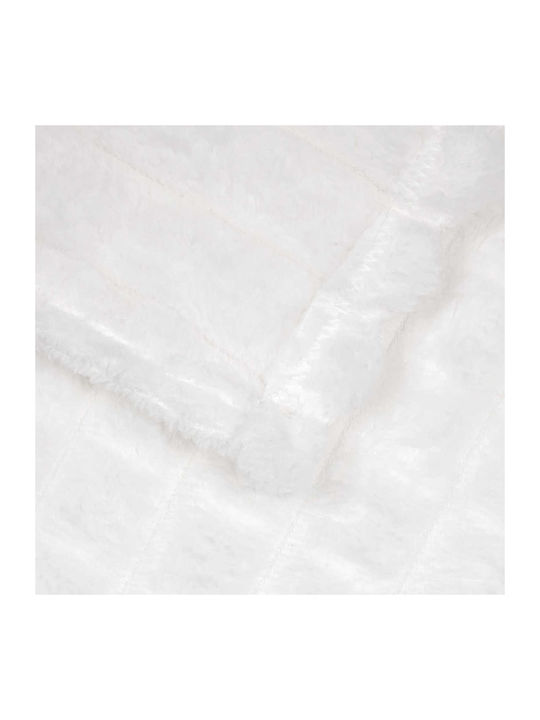 vidaXL Ριχτάρι Διθέσιου Καναπέ Fleece 270x240εκ. Λευκό