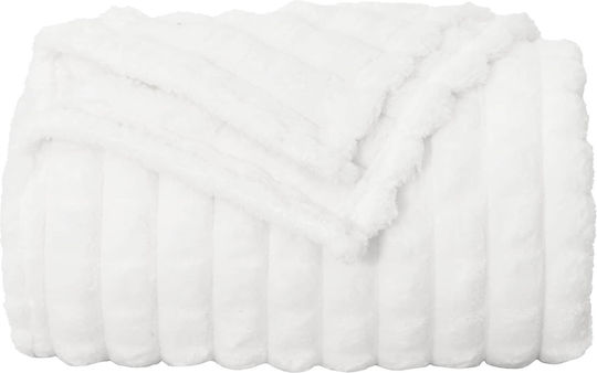 vidaXL Ριχτάρι Διθέσιου Καναπέ Fleece 270x240εκ. Λευκό