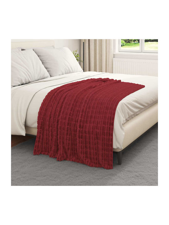 vidaXL Ριχτάρι Πολυθρόνας Fleece 150x130εκ. Βεραμάν Κόκκινο