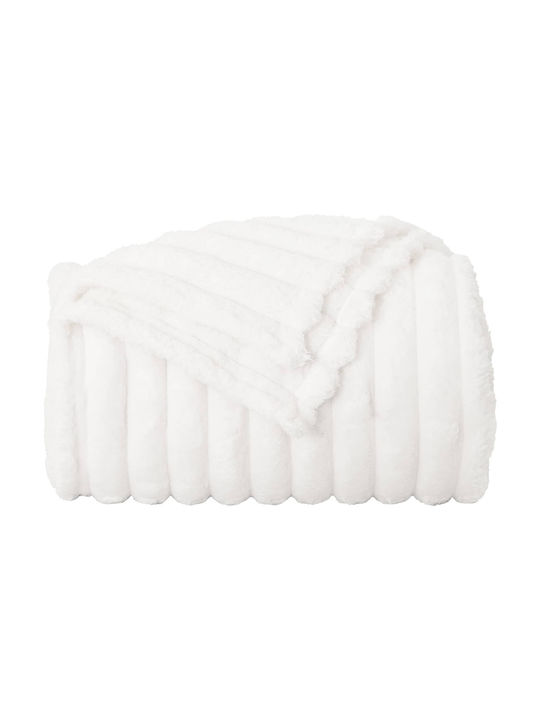 vidaXL Ριχτάρι Πολυθρόνας Fleece 200x150εκ. Λευκό 42016890