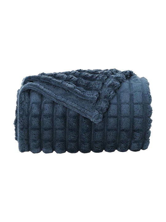 vidaXL Throws & Couch Blankets Armchair Throw Fleece 200x150cm Dark Blue