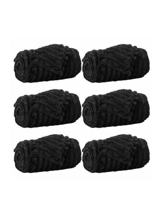 vidaXL Ριχτάρι Διθέσιου Καναπέ Fleece 270x240εκ. Μαύρο