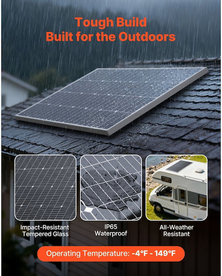 Vevor GDSTYNB2100WNHMVT001V2 Monocrystalline Solar Panel 100W 895x580x30mm
