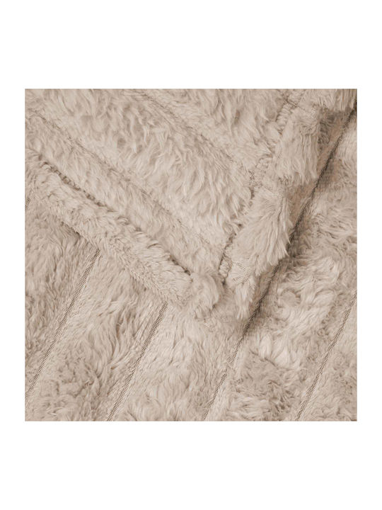 vidaXL Ριχτάρι Πολυθρόνας Fleece 200x150εκ. Μπεζ 42016866
