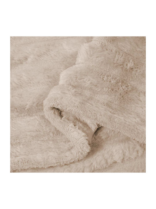 vidaXL Ριχτάρι Πολυθρόνας Fleece 200x150εκ. Μπεζ 42016866