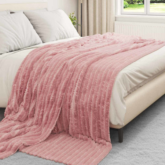 vidaXL Sofa Throw 2 Seater Fleece 270x240cm Pink