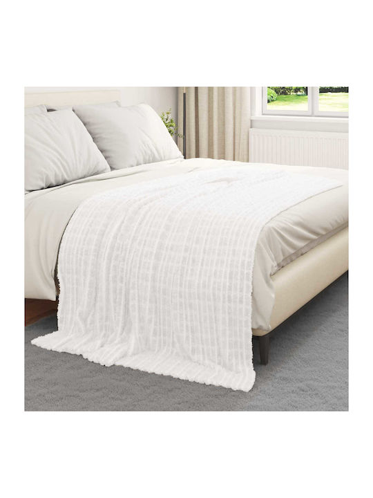 vidaXL Throws & Couch Blankets Armchair Throw Fleece 200x150cm White