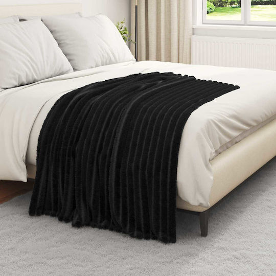 vidaXL Decken & Couchdecken Sesselüberwurf Fleece 150x130cm Schwarz
