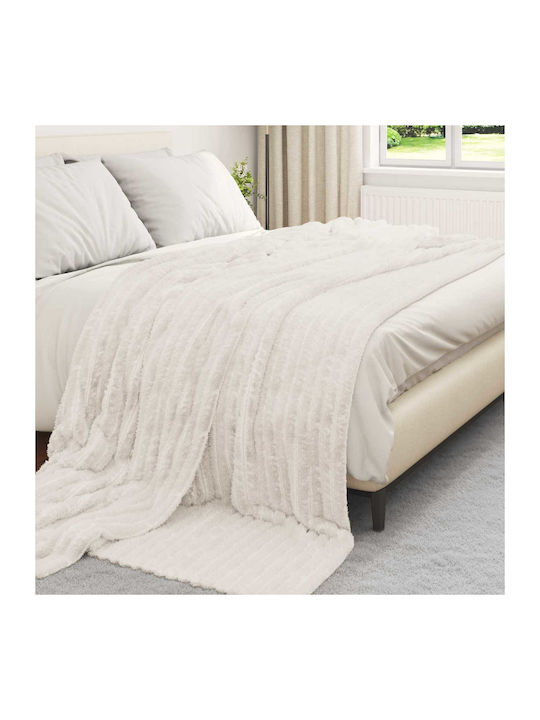 vidaXL Ριχτάρι Πολυθρόνας Fleece 240x220εκ. Κρεμ 42016899