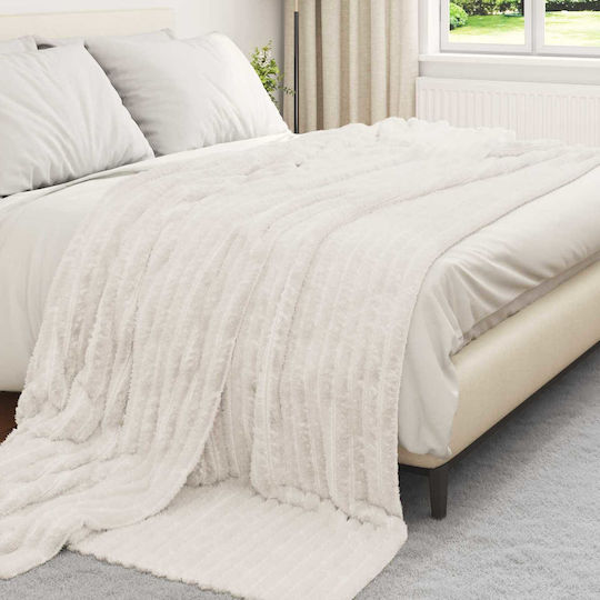 vidaXL Фотьойл Throw Полар 240x220см Крем