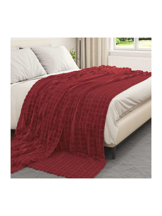 vidaXL Ριχτάρι Διθέσιου Καναπέ Fleece 270x240εκ. Βεραμάν Κόκκινο