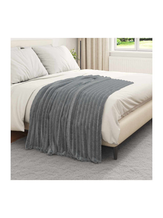 vidaXL Ριχτάρι Πολυθρόνας Fleece 150x130εκ. Σκούρο Γκρι 42016873