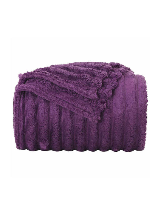 vidaXL Ριχτάρι Πολυθρόνας Fleece 150x130εκ. Μοβ 42016901