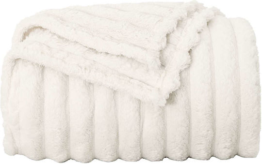 vidaXL Cuvertură Pentru Canapea De Fotoliu Polar Fleece 150x130cm Crem