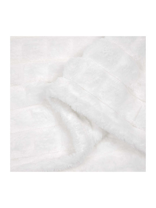 vidaXL Ριχτάρι Πολυθρόνας Fleece 240x220εκ. Λευκό