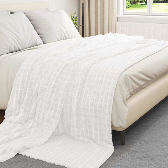vidaXL Ριχτάρι Πολυθρόνας Fleece 240x220εκ. Λευκό