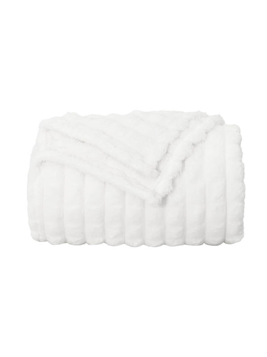 vidaXL Throws & Couch Blankets Armchair Throw Fleece 150x130cm White