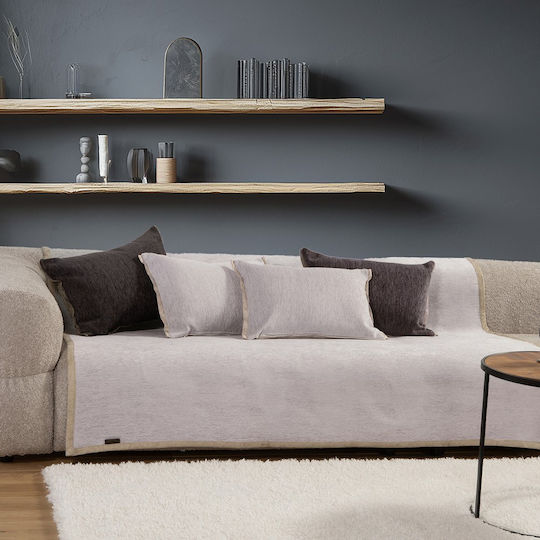 Nef-Nef Homeware New Tanger Ριχτάρι Τετραθέσιου Καναπέ Ζακάρ 180x350εκ. N.l.grey/ecru
