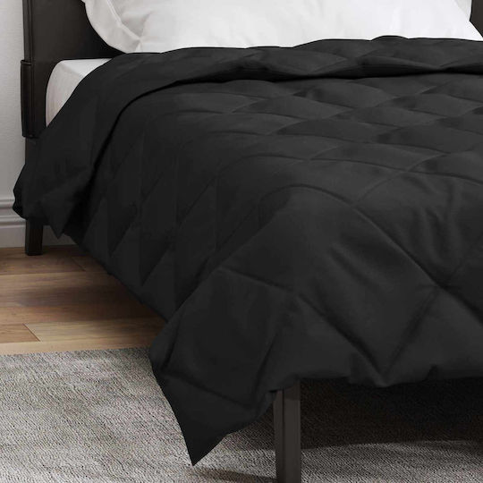 vidaXL Κουβέρτα Διπλή 200x140εκ. Μαύρο