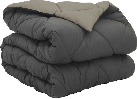 vidaXL Doppelbettdecke 200x135cm Hellgrau Anthrazit