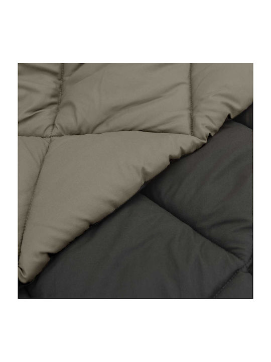 vidaXL Doppelbettdecke 200x135cm Hellgrau Anthrazit