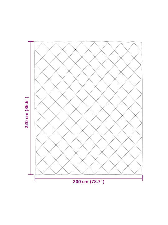 vidaXL Κουβέρτα Υπέρδιπλη 220x200εκ. Μαύρο
