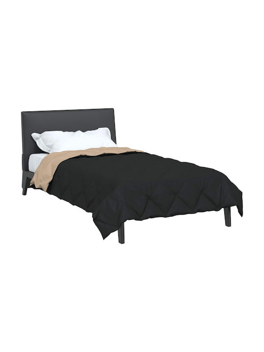 vidaXL Double Blanket 200x140cm Black and Tan