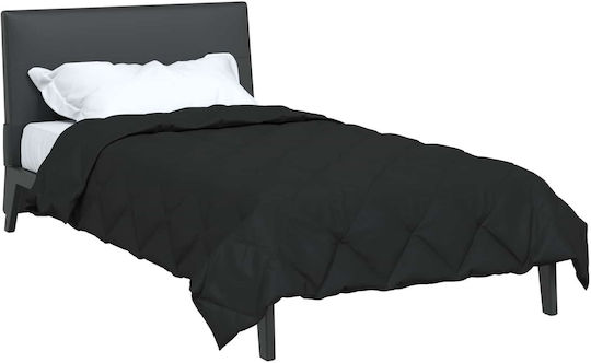 vidaXL Super King Blanket 220x135cm Black