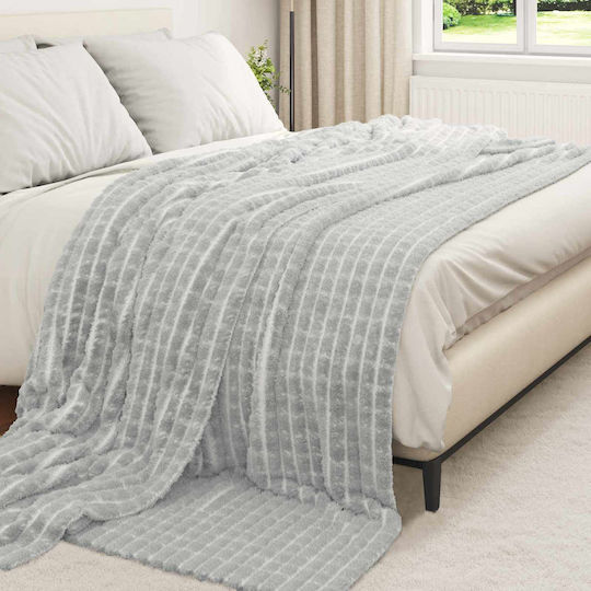 vidaXL Fleece Decke King Size 270x240cm Grau