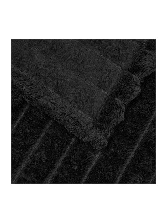 vidaXL Fleece-Decke Übergröße 240x220cm Schwarz