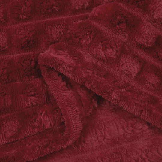vidaXL Fleece Decke Einzeln 150x130cm Türkis Rot