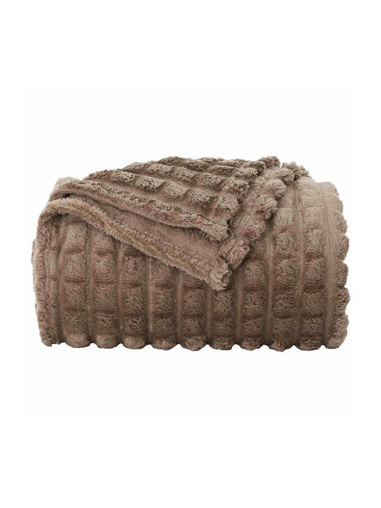 vidaXL Pătură Polar Fleece Simplă 150x130cm Camelopard
