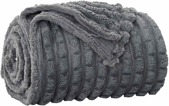 vidaXL Fleece Decke Einzeln 150x130cm Dunkelgrau