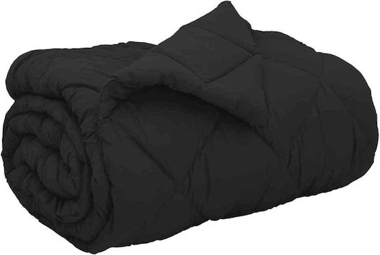 vidaXL Duvet Cover Queen 220x155 Black Velvet-Black Metal