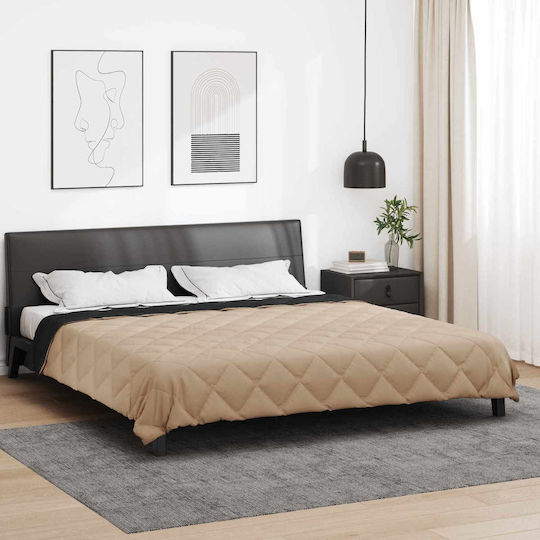 vidaXL Husă de Pilotă Super Dublă 220x200 Black, Tan