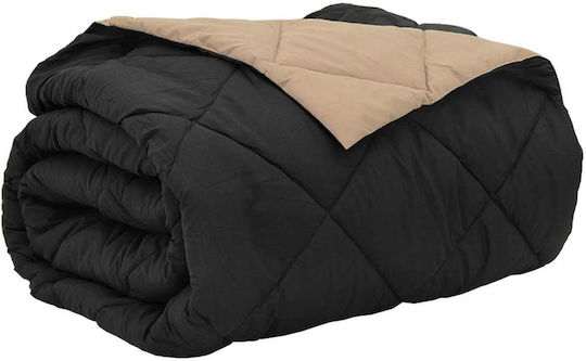 vidaXL Duvet Cover Double 200x200 Black, Tan