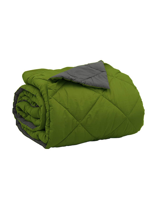 vidaXL Duvet Cover Queen 240x200 Green, Anthracite