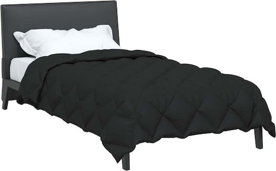 vidaXL Duvet Cover Single 135x200 Black Velvet-Black Metal