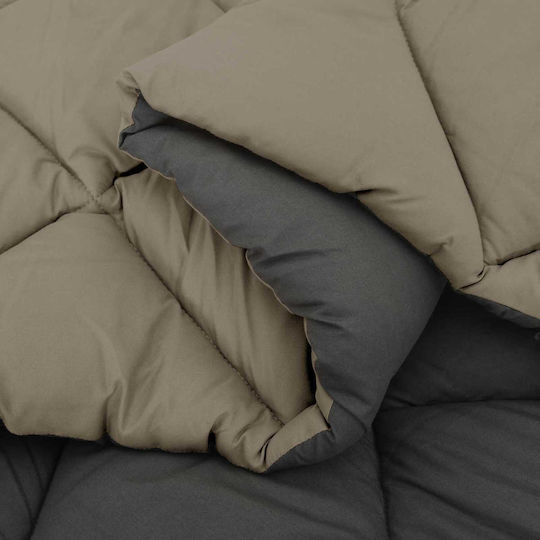 vidaXL Παπλωματοθήκη Μονή 140x200 Ανοιχτό Γκρι, Ανθρακί