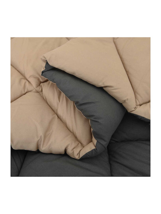 vidaXL Duvet Cover Single 135x200 Anthracite, Tan